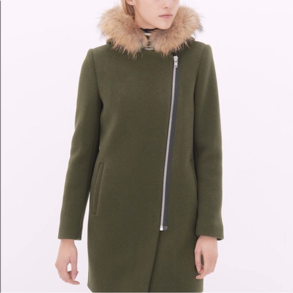 Sandro wool khaki zipper jacket